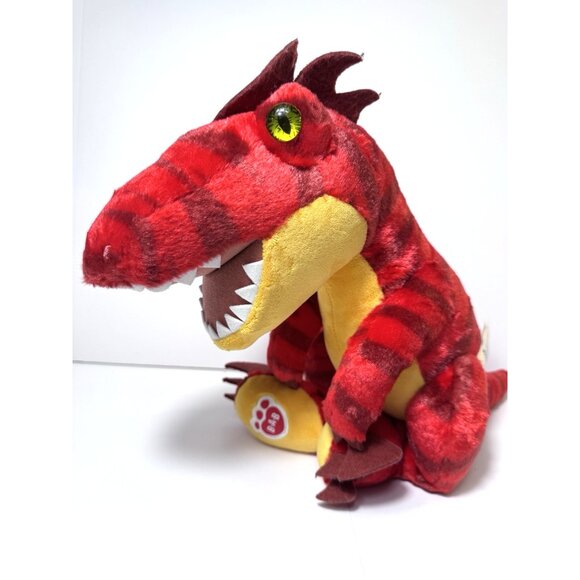 Build A Bear Dinosaur T Rex Velociraptor Raptor Plush Red Yellow Stuffed Toy 15" - Picture 1 of 10